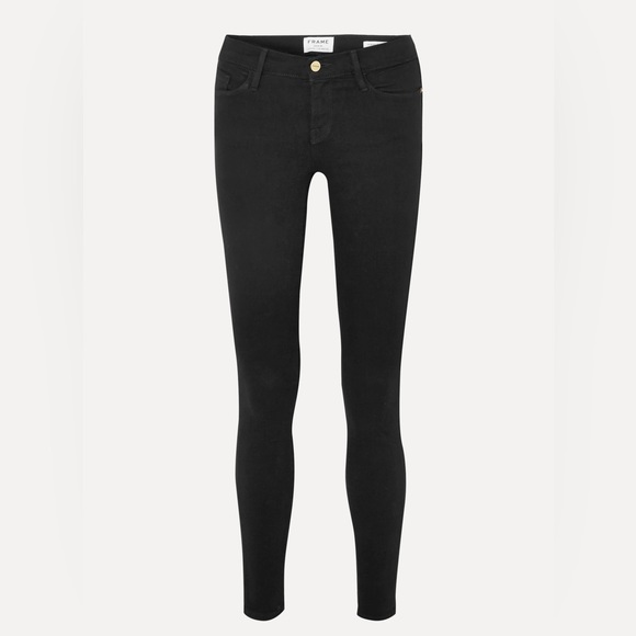 FRAME Le Skinny de Jeanne mid-rise jeans in black Size 25 - Picture 6 of 7